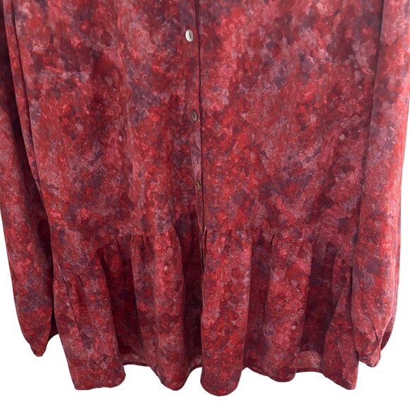 Logo Lori Goldstein Top Womens Medium Rust Button Up Lagenlook Blouse Artsy Boho - Picture 4 of 7